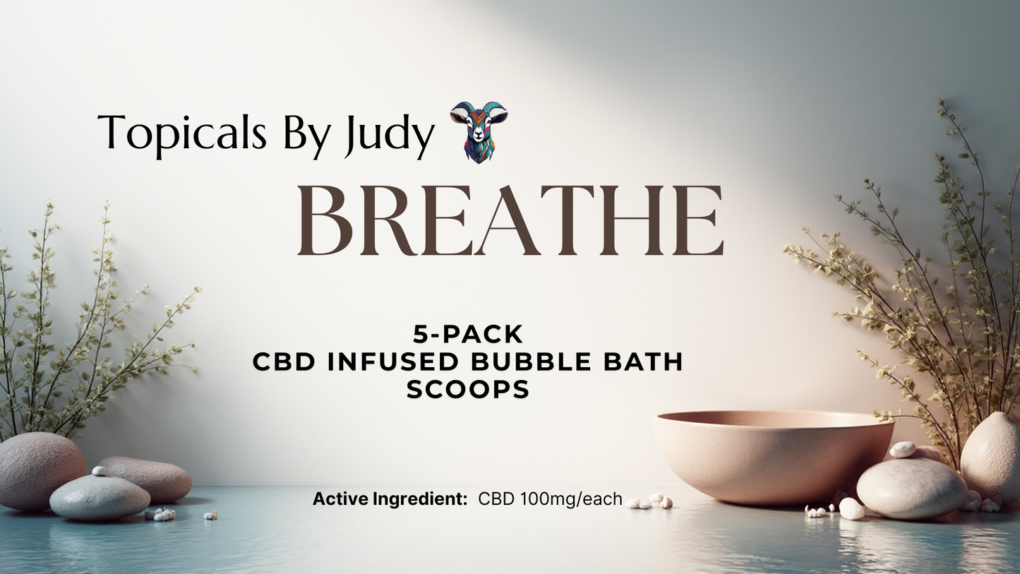 5-PACK CBD INFUSED BUBBLE BATH SCOOPS - BREATHE